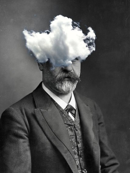 Imagem de Freud com uma nuvem em frente ao seu rosto tampando seus olhos